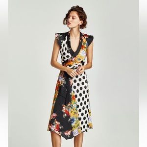 Zara Polka Dot Patchwork Dress